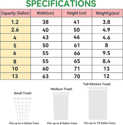 6 Gallon Trash Bags Drawstring, Garbage Bags