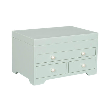 Mele and Co Bianca Wooden Jewelry Box in Seafoam Finish