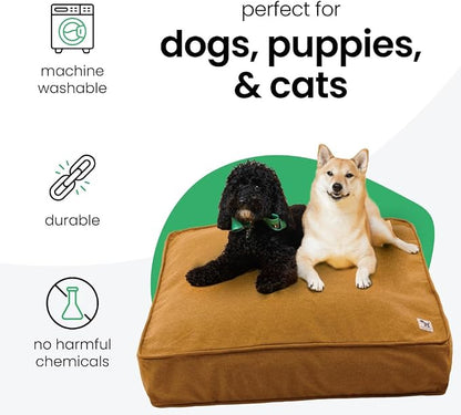 Molly Mutt Fast Car Dog Bed Duvet Cover, GOTS-Certified 100% Cotton Canvas Cover for Dog, Puppy, or Cat Bed, Durable, Washable, and Free of Harmful Chemicals, Huge, 36"x45"x5", Mustard Yellow