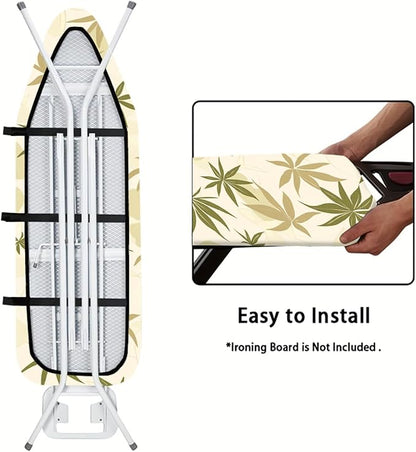 Nuxovilar Olive Green & Beige Leaf Pattern Ironing Board Cover, This Cover Fits