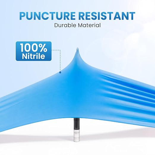 Borje Nitrile Exam Gloves Large, 100 Count Disposable Gloves, Blue, Latex-Free Powder-Free, Food Safe, Cooking, Cleaning
