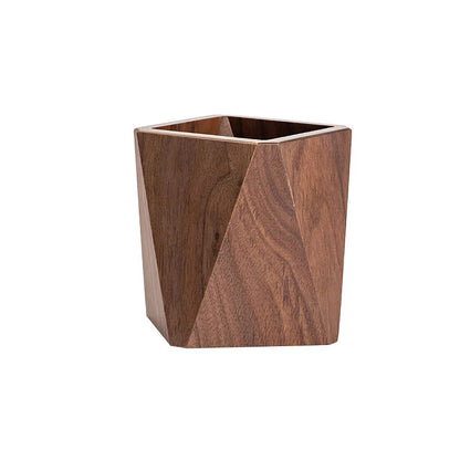 Sokelinn-six Walnut Wood Pen Holder, Wooden Pencil Holder Cups, Desktop Writing Stationary Organizer Office School Supplies GIfts