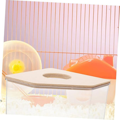 Happyyami Hamster Bath Box for Chinchilla Dust Bath Guinea Pig Accessories Large Small Pet Supplies