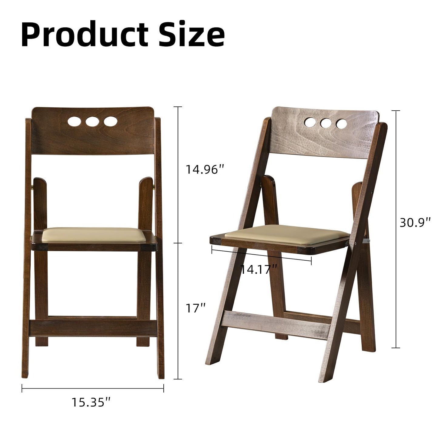 BYKXYW 4 Pack Series Fruitwood Wood Folding Chair with Soft Leather Cushion Suitable for Weddings Offices Outdoor Activities Factory Direct Sale Quality Assurance