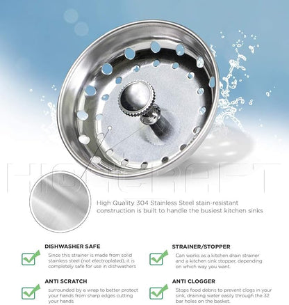 Highcraft FAUC97333-2 Kitchen Sink Basket Strainer Replacement