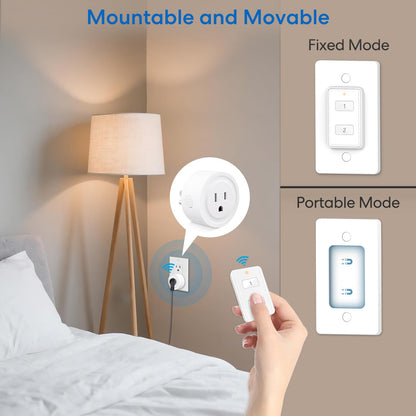 LoraTap 656ft Wireless Wall-Switch: Remote Control Outlet 3 Pack — Lights & Small Appliances — No Wiring —1 Remote for 3 Plugs
