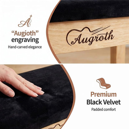 Augioth Solid Wood Piano Stool, Beech Piano Bench with Storage, Non-Composite Wood Board Piano Bench, Solid Wooden Keyboard Bench Piano Bookcase Stool Chair（Burlywood）