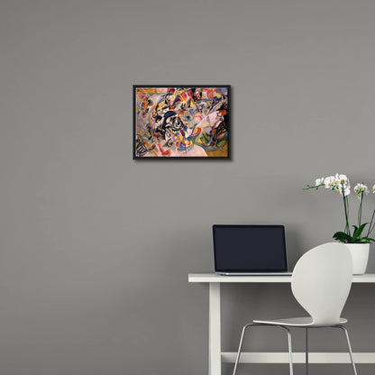 Wieco Art Framed Canvas Wall Art Composition VII, 1913 by Wassily Kandinsky Classic Abstract Famous Paintings Reproductions Canvas Wall Art for Home Decoration