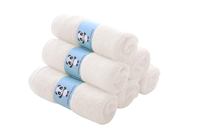 HIPHOP PANDA Baby Washcloths, Rayon Made from Bamboo
