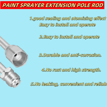 3 Packs Airless Paint Sprayer Extension Wands (8/12/15 inch) with Red Guard | Universal Fit for Graco, Wagner & Titan Sprayers | Durable Multi-Size Painting Pole Kit