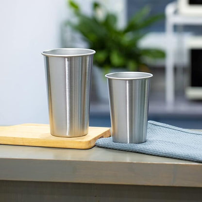 8 Pack 24oz Stainless Steel Pint Cup,Healthy Unbreakable and Stackable,Metal Drinking Glasses