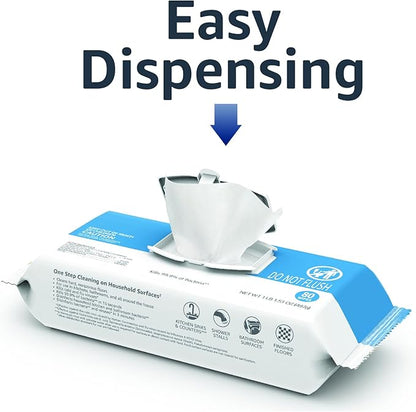 Amazon Basics Disinfecting Wipes, Lemon & Fresh Air Scent,