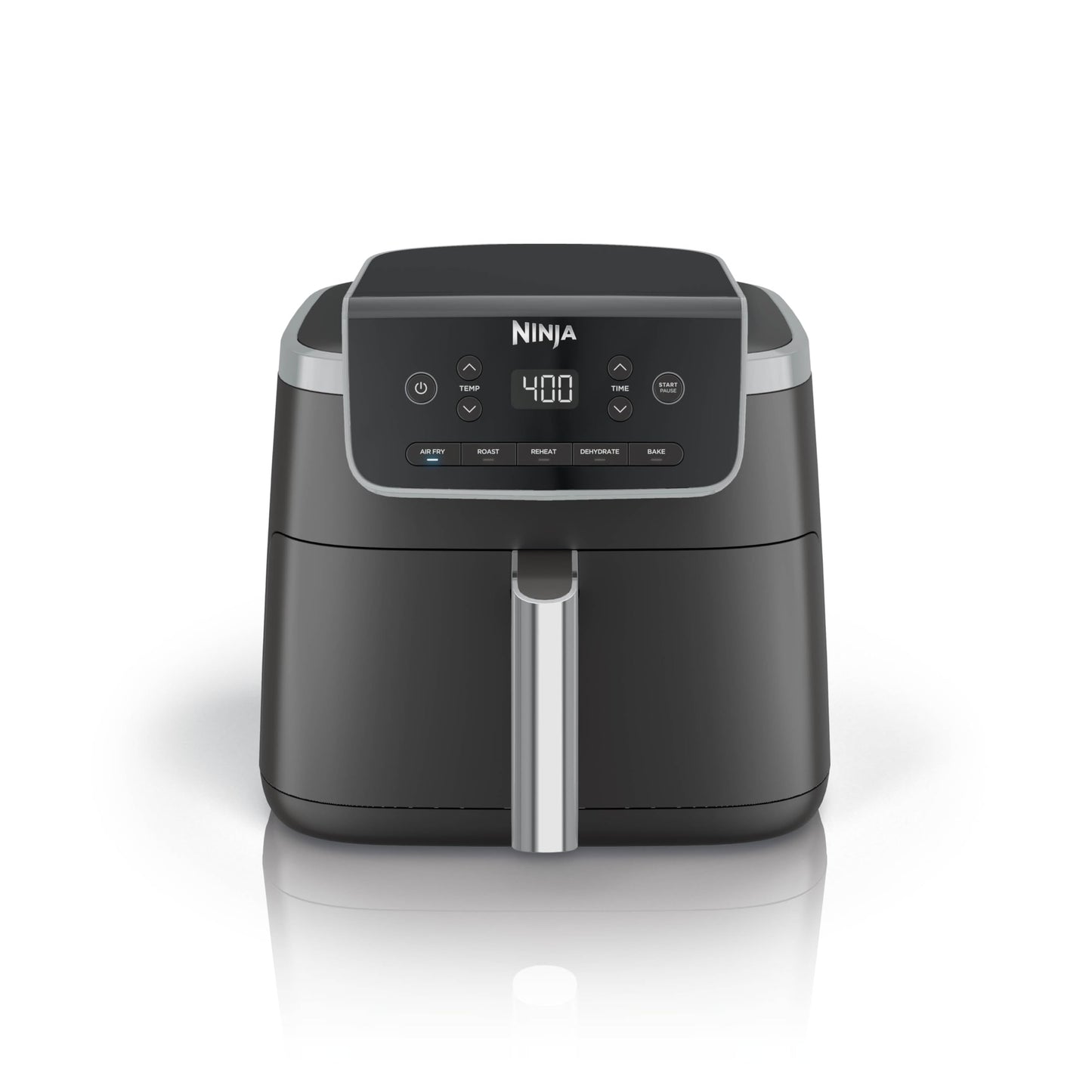 Ninja | Air Fryer | 4 QT Capacity | 4-in1 Roast, Crisp, Roast, Reheats, & Dehydrates | Dishwasher Safe Parts | Includes 20 Easy & Healthy Recipes | Compact | Grey | AF101