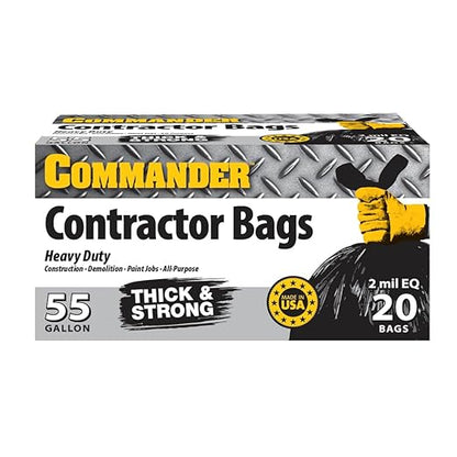Commander 55 Gallon 2 MIL Heavy Duty Contractor Bags