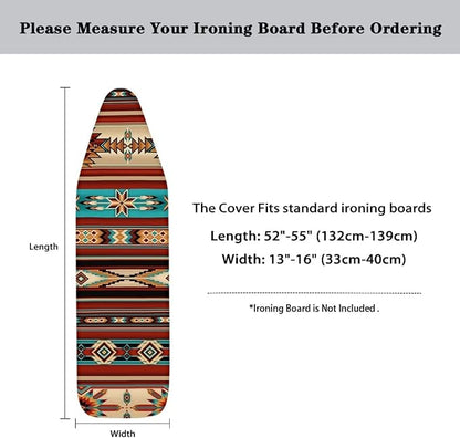 GLENLCWE Tribal Native Aztec Stripe Ironing Board Cover, South Style Iron Pad