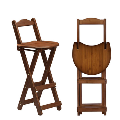 Yuxitia Folding Bar Stool Kitchen24 inch Folding Kitchen Counter Chair Portable Wooden Bar Stool Outdoor Shop Kitchen Restaurant Coffee Stool 1 (Brown)