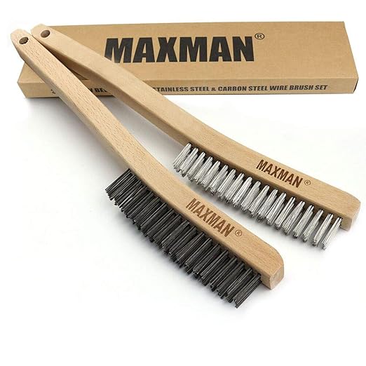 MAXMAN Wire Brush, Heavy Duty Carbon Steel and Stainless Steel Wire Brushes