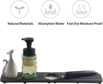 17inch x 4inch Kitchen Sink Faucet Mat, Water Absorbing Stone Faucet Splash