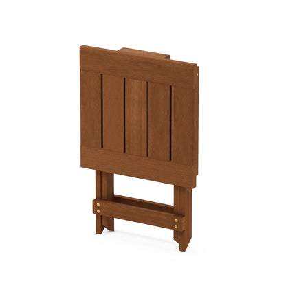 Furinno TIOMAN Folding Outdoor Side Table, Wooden Patio End Table for Garden, Porch, Balcony, Teak Oil, Light Wood