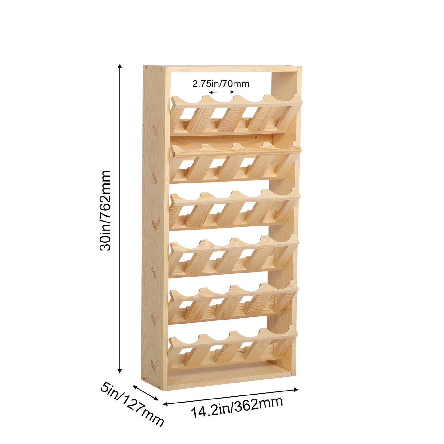 Nisorpa 24 Can Spray Paint or Lube Can Holder Aerosol Can Rack 6-Tier Wooden Spray Paint Can Storage Rack Wall Mount Aerosol Spray Can Organizer for Garage and Craft Workroom- 14.2" L x 5" W x 30" H