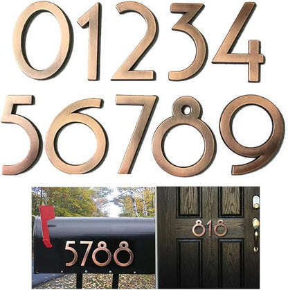 20 Pack Mailbox Numbers 0-9, 2 Inch High, House Numbers Door Address Appeal Stickers for Apartment, House, Room, Office, Cars, Trucks, Plating Process Number Sign Bronze