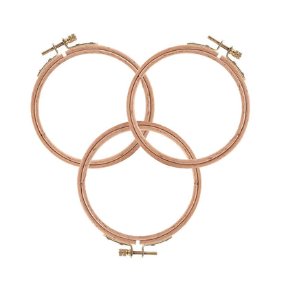 Sherbo 3 Inch Embroidery Hoop - Set of 3 Small Embroidery Hoop Made of Beech Wood, Perfect for Cross Stitch Hoop Designs & Wooden Rings Crafts