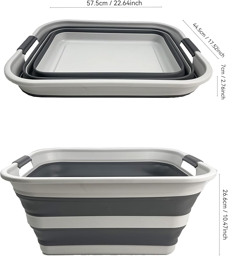 SAMMART Collapsible Plastic Laundry Basket
