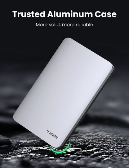 UGREEN USB C Hard Drive Enclosure for 2.5" SATA SSD HDD - Aluminum USB C to SATA Adapter USB 3.1 Gen 2 Support UASP - Compatible with MacBook Pro Air, WD, Seagate, Toshiba, Samsung, Hitachi