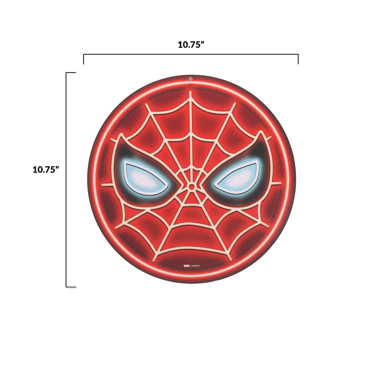 Open Road Brands Marvel Spider-Man Mask Round Metal Sign - Fun Spider-Man Wall Decor for Man Cave or Movie Room