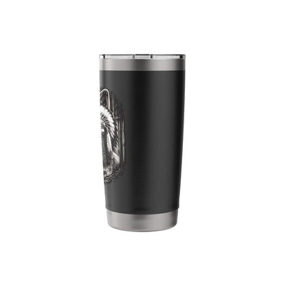 Native American Indian and Wolf Feathers Chief Art Stainless Steel Insulated Tumbler