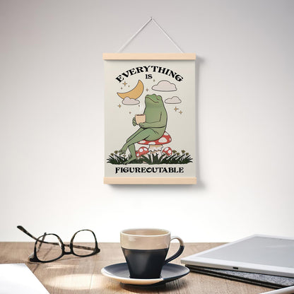 PaJiaNi Everything is Figureoutable Office Decor,Mental Health Inspirational Wall Art,Frog Motivational Wall Decor,Positive Affirmations Poster For Classroom Bedroom Dorm,12x16Inch