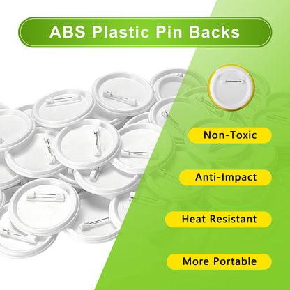 3 inch /75mm Blank Button Supplies Round Badges Buttons Parts for Button Maker 75mm Button Attachment, Button Making Supplies with Pin Cover, Pin Backs, Plastic Films, Blank Circle Paper