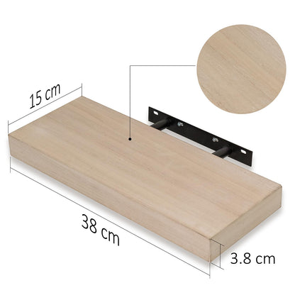 AHDECOR Floating Shelves, Wall Mounted Set of 3 Rustic Wooden Ledge Shelves Decorative for Bedroom, Office, Kitchen, Living Room - Sleek Design, Sturdy and Easy to Install