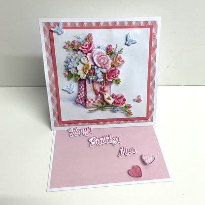 Katy Sue Designs Pretty Flowers 3D Die-Cut Decoupage Sheets for Card Making. A Pack of 24 Sheets of Floral-Themed Die Cuts for Card Making Supplies With Sweet Peas, Corn Poppies, Hydrangeas, & Pansies