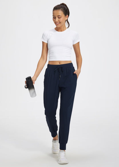 Libin Joggers for Women Petite/Regular/Tall Dance Sweatpants Athletic Workout Tapered Lounge Casual Teacher Pants for Running Yoga Cloths, Navy XL