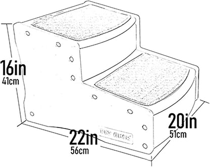 Pet Gear Easy Step II Extra Wide Pet Stairs, Dark Mocha | 2 Step, For Cats/Dogs up to 200 pounds, Removable/Washable Carpet, Easy Assembly, No Tools Required