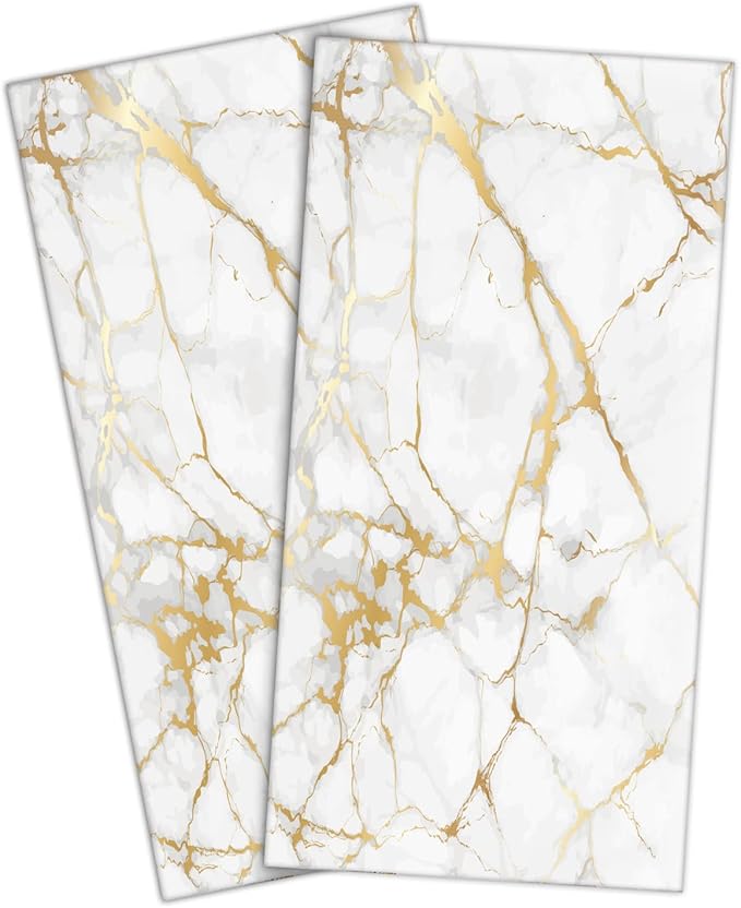 HAISUKA Gold and White Hand Towels