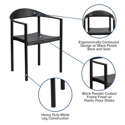 Flash Furniture HERCULES Series 1000 lb. Capacity Black Plastic Cafe Stack Chair