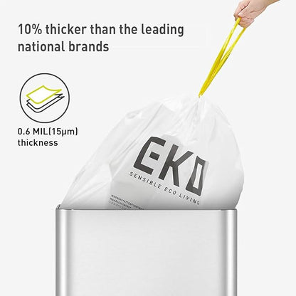 EKO 4 Gallon / 10-15 Liter, Extra-Strong Unscented Garbage Bags, Easy-Dispense