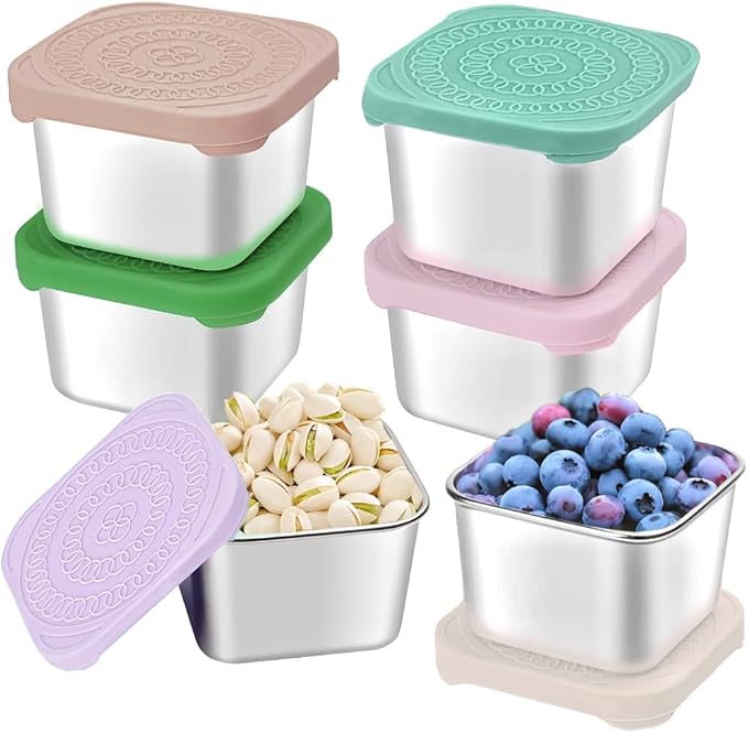 6Pack Stainless Steel Snack Containers