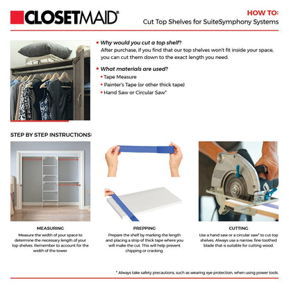 ClosetMaid SuiteSymphony Wood Closet Organizer Kit with Tower, 3 Hang Rods, Top Shelves, 3 Drawers, Adjustable, Fits Spaces 6 - 10 ft. Wide, Graphite Grey