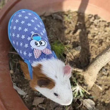 Small Animals Harness Warm Hamster Clothes Blue Guinea Pig Harness and Leash Set Small Pets Outfits for Mouse Rats Hedgehog Squirrel and Small Breeds,M