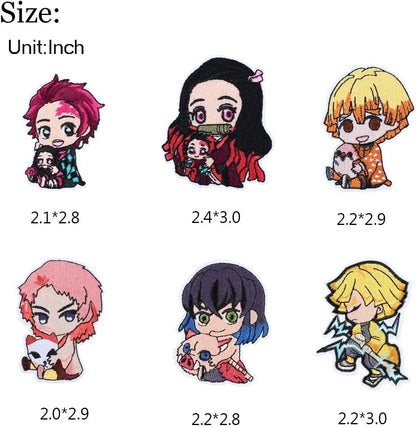 19 Pieces Anime Patches Embroidered Applique Patches Sew on Iron on Patches Fabric Repair Patches for Kids Adult Clothes Jeans Jackets Hats Shoes Backpacks