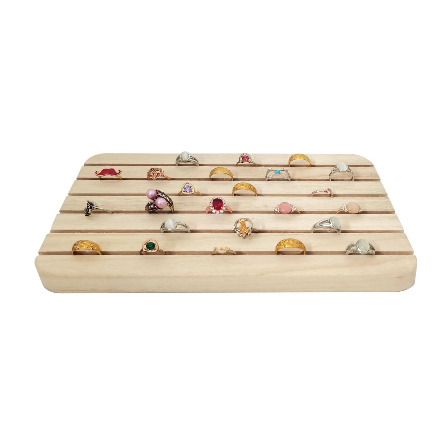 SCIKHEFT Natural Wood Business Card Holder Wooden Earring Display Stands Jewelry Retail Display for Selling Earring Showing Ring organizer