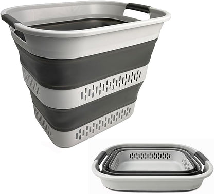 SAMMART 40L Collapsible Plastic Laundry Basket