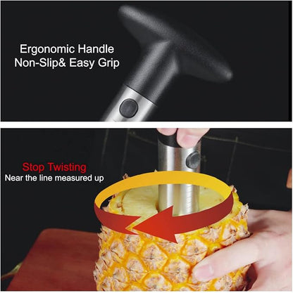 Pineapple Corer and Slicer [Reinforced sharp blades & Heavy duty & Durable], Yhtawoo Pineapple Cutter Corer Peeler, Stainless Steel Decorer Fruit Knife,Easy Core Remover