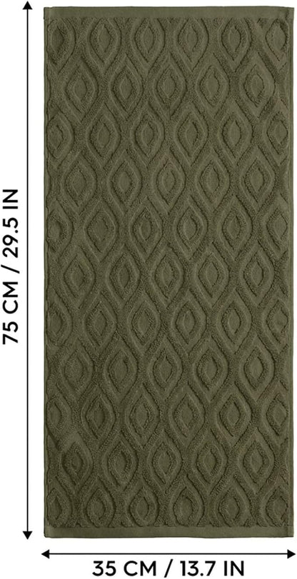 Artoid Mode 1 Pc Olive Green 3D Diamond Grid Jacquard Hand Towels