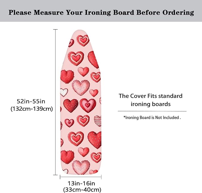 Love Ironing Board Cover 15″x54″ Valentines Day Ironing Pad Covers Padding