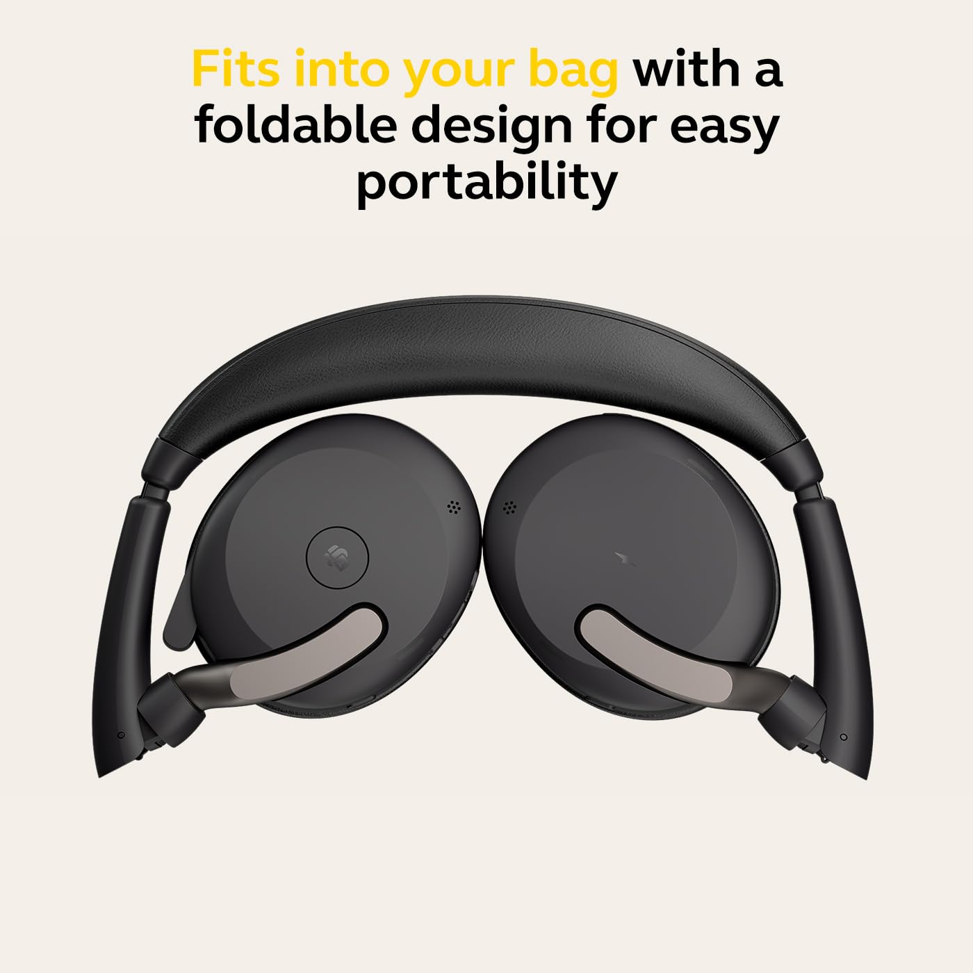 Jabra Evolve2 65 Flex Stereo Headset with Bluetooth, Wireless Charging Pad - Noise-Cancelling ClearVoice Technology & Hybrid Active Noise Cancellation - Certified for Microsoft Teams - Black