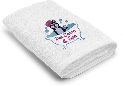 DAN RIVER Dog Towel - Pack of 1, 100% Cotton, 20x40, Ultra Soft 450 GSM, Super Absorbent & Quick Drying Towel for Dogs, Cats, and Other Pets, White Pet.